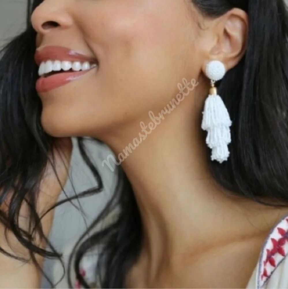 $55 Rachel Zoe Panacea Beaded Tassel Earrings